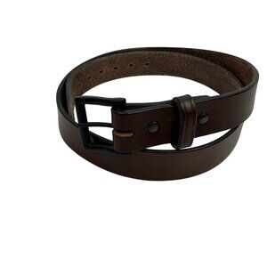 Hanks Belts “The Every Day” Full Grain Thick Leather Belt Mens 46 Brown With Bla